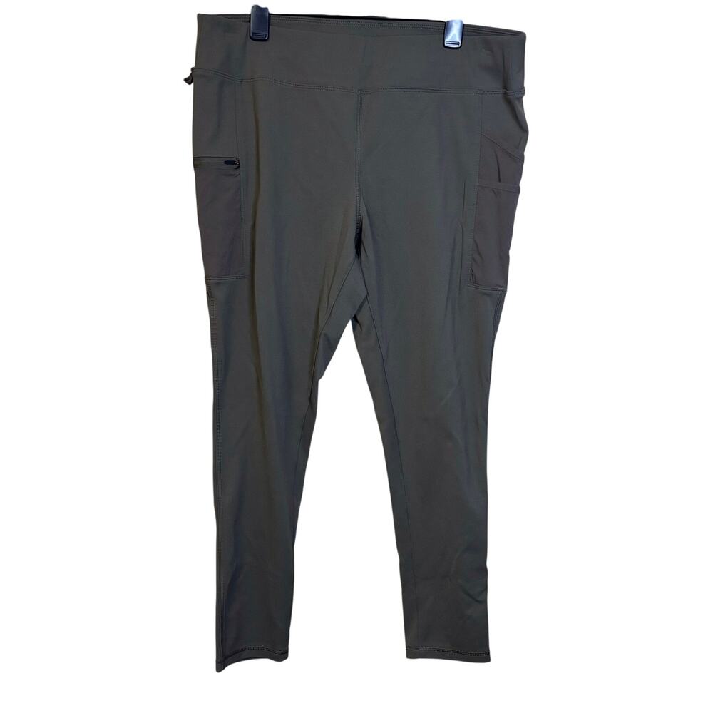 Carhartt Womens Fitted Fit Midweight Leggings Side Pockets Olive Green XL 16/18